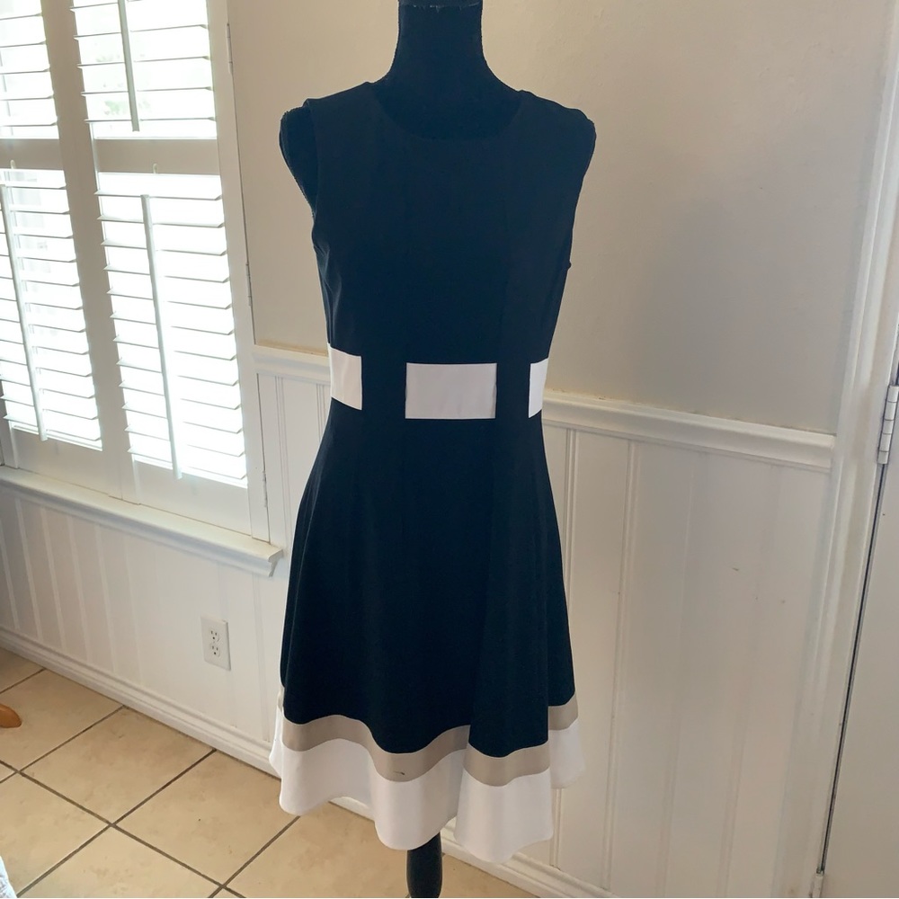Calvin Klein dress black/tan/white